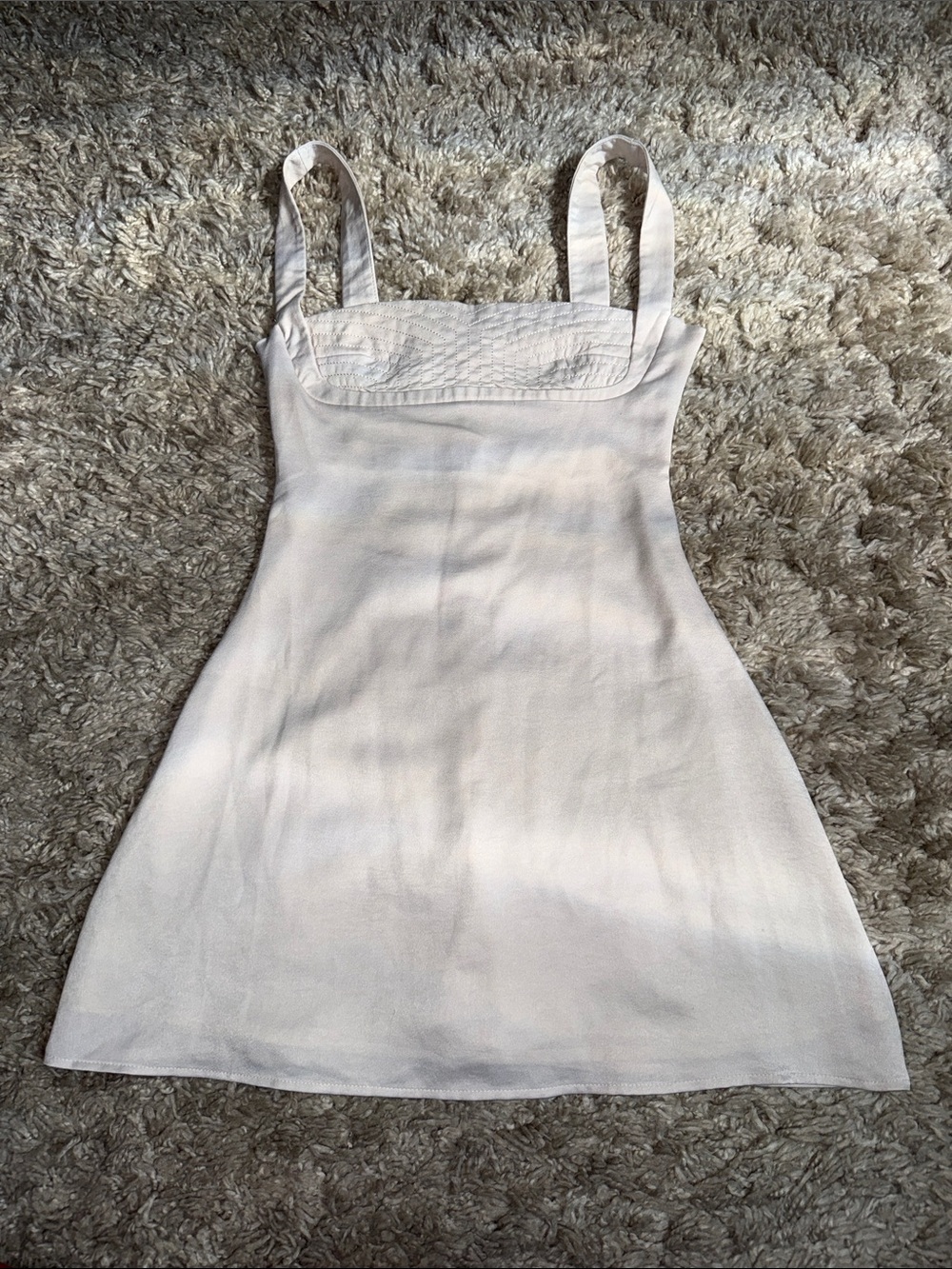 For Love Bell Ivory Cottagecore Wide Strap A-Line Mini Dress - Size S